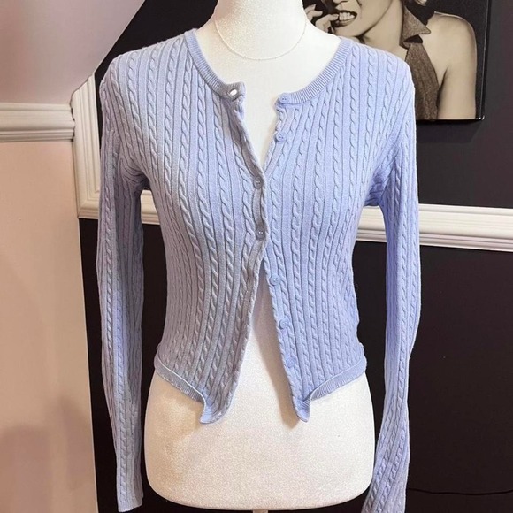 Forever 21 Sweaters - ⭐purple cable knit cotton cardigan sweater medium